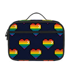 Rainbow Pixel 8-Bit LGBT Pride Heart Portable Lunch Bag