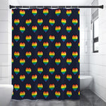 Rainbow Pixel 8-Bit LGBT Pride Heart Premium Shower Curtain