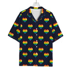 Rainbow Pixel 8-Bit LGBT Pride Heart Rayon Hawaiian Shirt