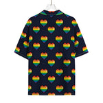 Rainbow Pixel 8-Bit LGBT Pride Heart Rayon Hawaiian Shirt