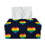 Rainbow Pixel 8-Bit LGBT Pride Heart Rectangle Tissue Box Cover