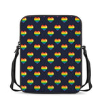 Rainbow Pixel 8-Bit LGBT Pride Heart Rectangular Crossbody Bag