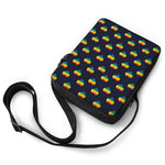 Rainbow Pixel 8-Bit LGBT Pride Heart Rectangular Crossbody Bag