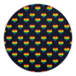 Rainbow Pixel 8-Bit LGBT Pride Heart Round Blanket