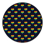 Rainbow Pixel 8-Bit LGBT Pride Heart Round Floor Mat