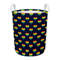 Rainbow Pixel 8-Bit LGBT Pride Heart Round Laundry Basket