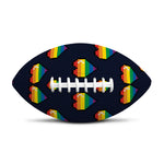 Rainbow Pixel 8-Bit LGBT Pride Heart Rugby Ball