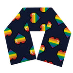 Rainbow Pixel 8-Bit LGBT Pride Heart Scarf