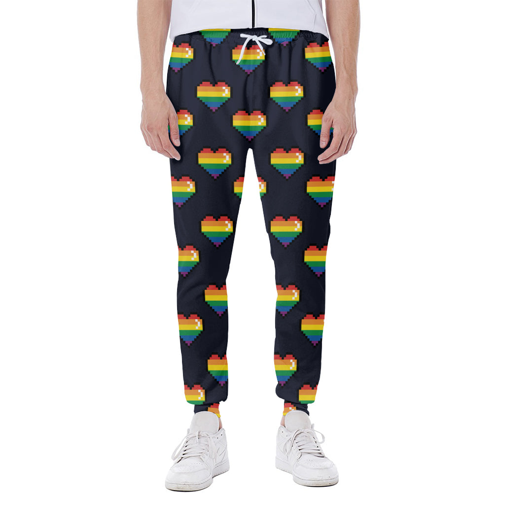 Rainbow Pixel 8-Bit LGBT Pride Heart Scuba Joggers