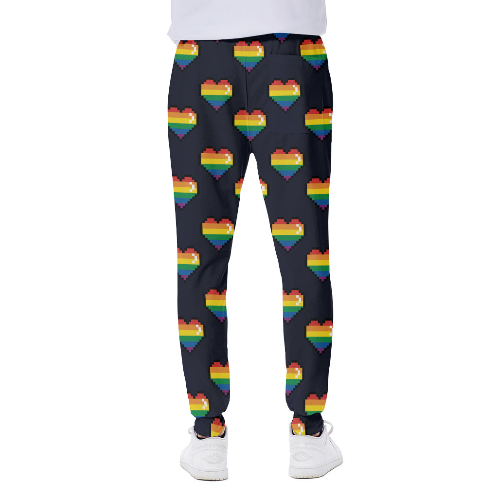 Rainbow Pixel 8-Bit LGBT Pride Heart Scuba Joggers