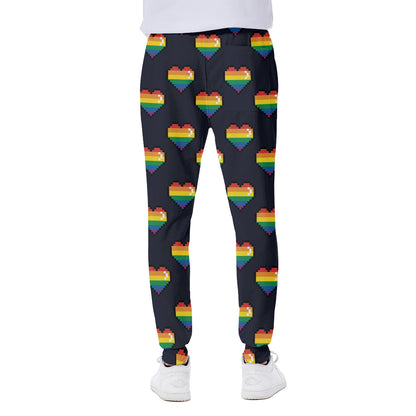 Rainbow Pixel 8-Bit LGBT Pride Heart Scuba Joggers
