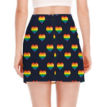 Rainbow Pixel 8-Bit LGBT Pride Heart Side Slit Mini Skirt