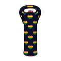 Rainbow Pixel 8-Bit LGBT Pride Heart Single Neoprene Wine Tote