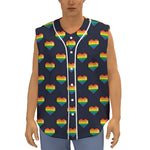 Rainbow Pixel 8-Bit LGBT Pride Heart Sleeveless Baseball Jersey