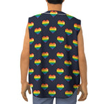 Rainbow Pixel 8-Bit LGBT Pride Heart Sleeveless Baseball Jersey