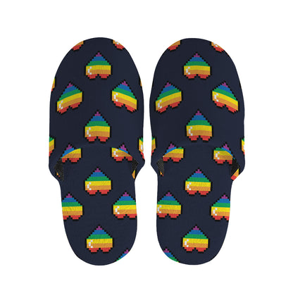 Rainbow Pixel 8-Bit LGBT Pride Heart Slippers