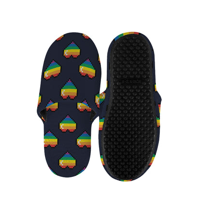 Rainbow Pixel 8-Bit LGBT Pride Heart Slippers