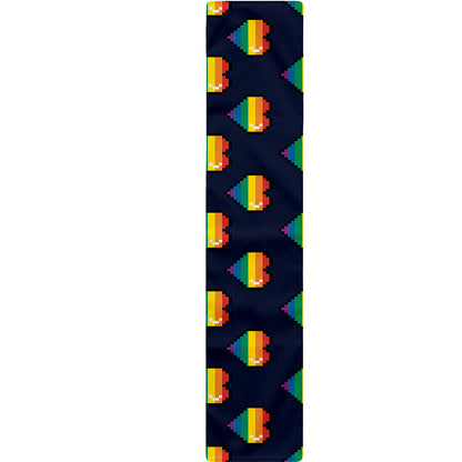 Rainbow Pixel 8-Bit LGBT Pride Heart Table Runner