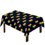 Rainbow Pixel 8-Bit LGBT Pride Heart Tablecloth