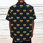 Rainbow Pixel 8-Bit LGBT Pride Heart Textured Short Sleeve Shirt
