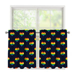 Rainbow Pixel 8-Bit LGBT Pride Heart Tier Curtains