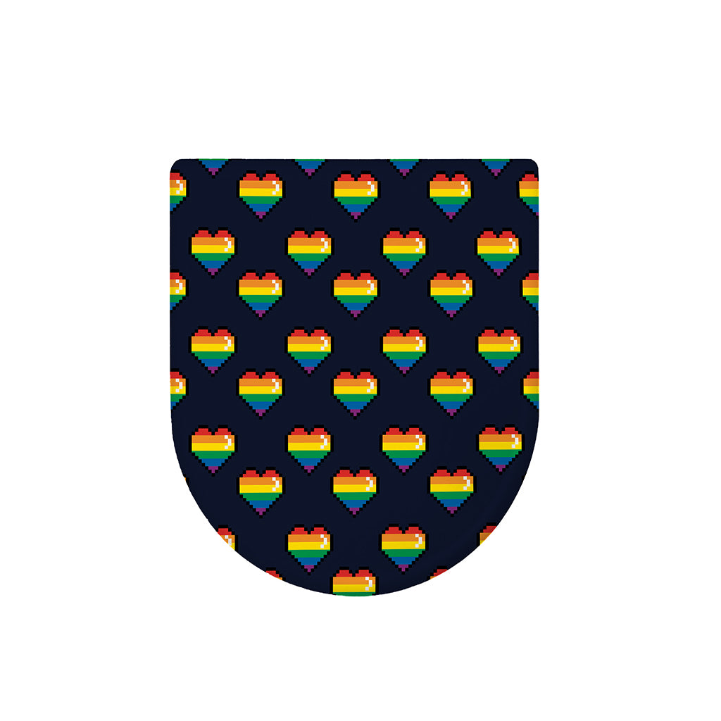 Rainbow Pixel 8-Bit LGBT Pride Heart Toilet Lid Cover