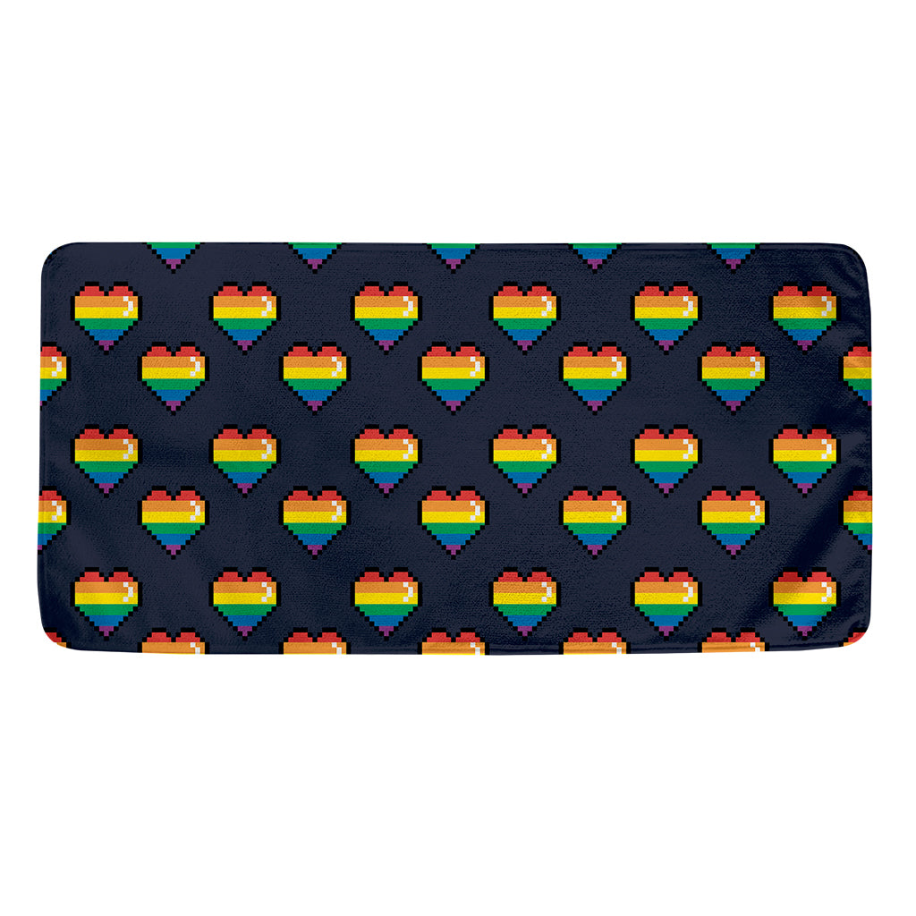 Rainbow Pixel 8-Bit LGBT Pride Heart Towel
