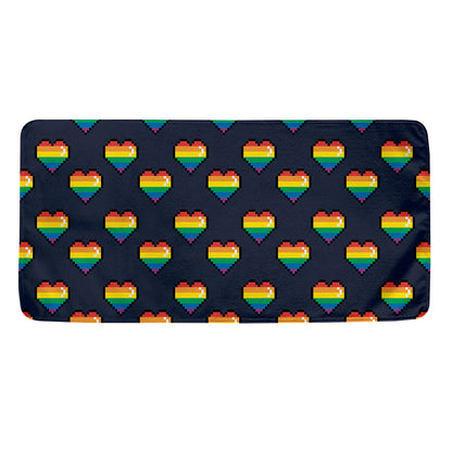 Rainbow Pixel 8-Bit LGBT Pride Heart Towel