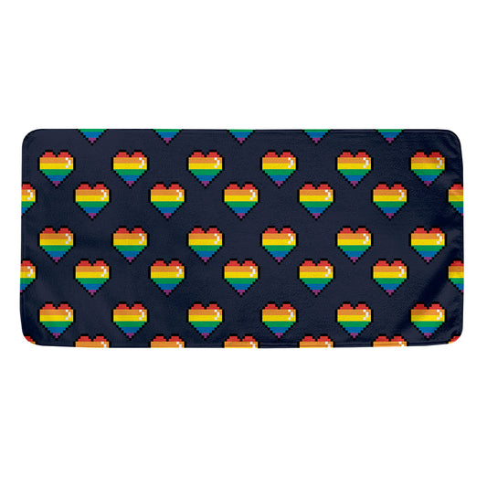 Rainbow Pixel 8-Bit LGBT Pride Heart Towel