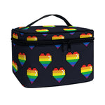 Rainbow Pixel 8-Bit LGBT Pride Heart Travel Makeup Bag