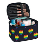 Rainbow Pixel 8-Bit LGBT Pride Heart Travel Makeup Bag
