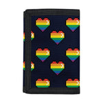 Rainbow Pixel 8-Bit LGBT Pride Heart Trifold Wallet