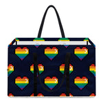 Rainbow Pixel 8-Bit LGBT Pride Heart Utility Tote Bag
