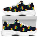 Rainbow Pixel 8-Bit LGBT Pride Heart White Chunky Shoes