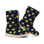 Rainbow Pixel 8-Bit LGBT Pride Heart Winter Boots
