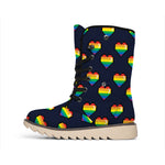 Rainbow Pixel 8-Bit LGBT Pride Heart Winter Boots