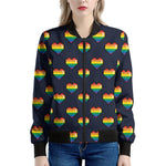 Rainbow Pixel 8-Bit LGBT Pride Heart Women's Bomber Jacket