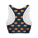 Rainbow Pixel 8-Bit LGBT Pride Heart Women's Sports Bra