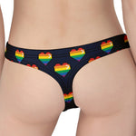 Rainbow Pixel 8-Bit LGBT Pride Heart Women's Thong