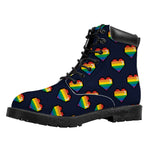 Rainbow Pixel 8-Bit LGBT Pride Heart Work Boots