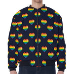 Rainbow Pixel 8-Bit LGBT Pride Heart Zip Sleeve Bomber Jacket