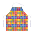 Rainbow Plaid Pattern Print Adjustable Apron