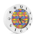 Rainbow Plaid Pattern Print Alarm Clock