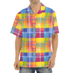 Rainbow Plaid Pattern Print Aloha Shirt