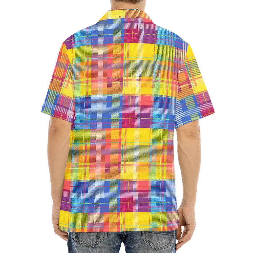 Rainbow Plaid Pattern Print Aloha Shirt