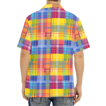 Rainbow Plaid Pattern Print Aloha Shirt