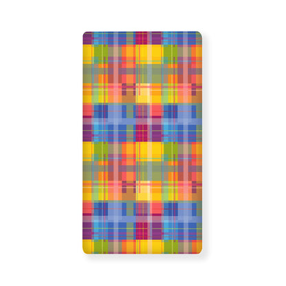 Rainbow Plaid Pattern Print Baby Crib Sheet