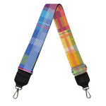 Rainbow Plaid Pattern Print Bag Strap