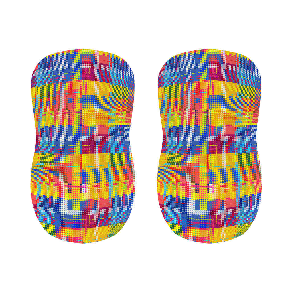 Rainbow Plaid Pattern Print Bar Stool Covers
