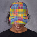 Rainbow Plaid Pattern Print Baseball Cap